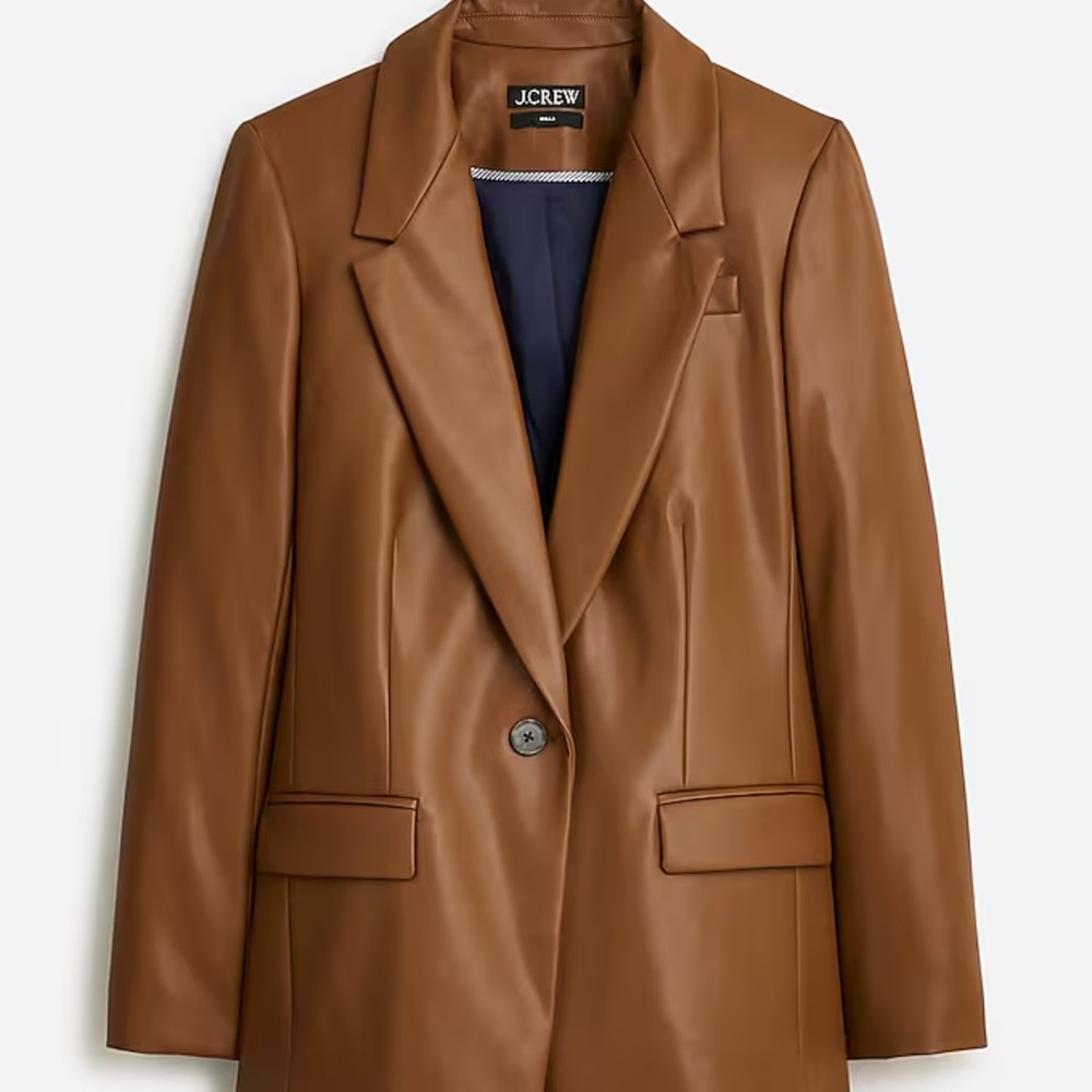J. Crew Women's Tan vegan leather Blazer